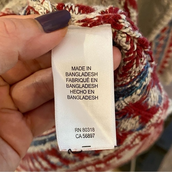 LUCKY BRAND Women Boho Open Cardigan Knit Sweater Size Small - Picture 10 of 10